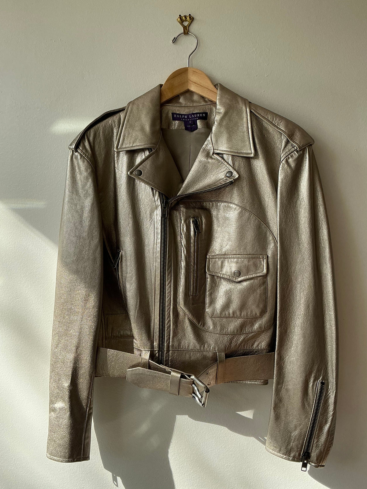 1990s/Y2K Ralph Lauren Gold Leather Jacket