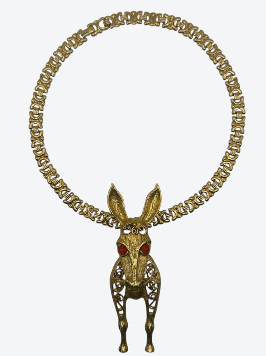 1970s Donkey Statement Necklace