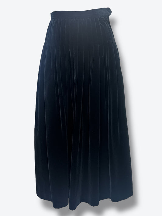 #1C. 1970s Saint Laurent Rive Gauche A-line Velvet Skirt