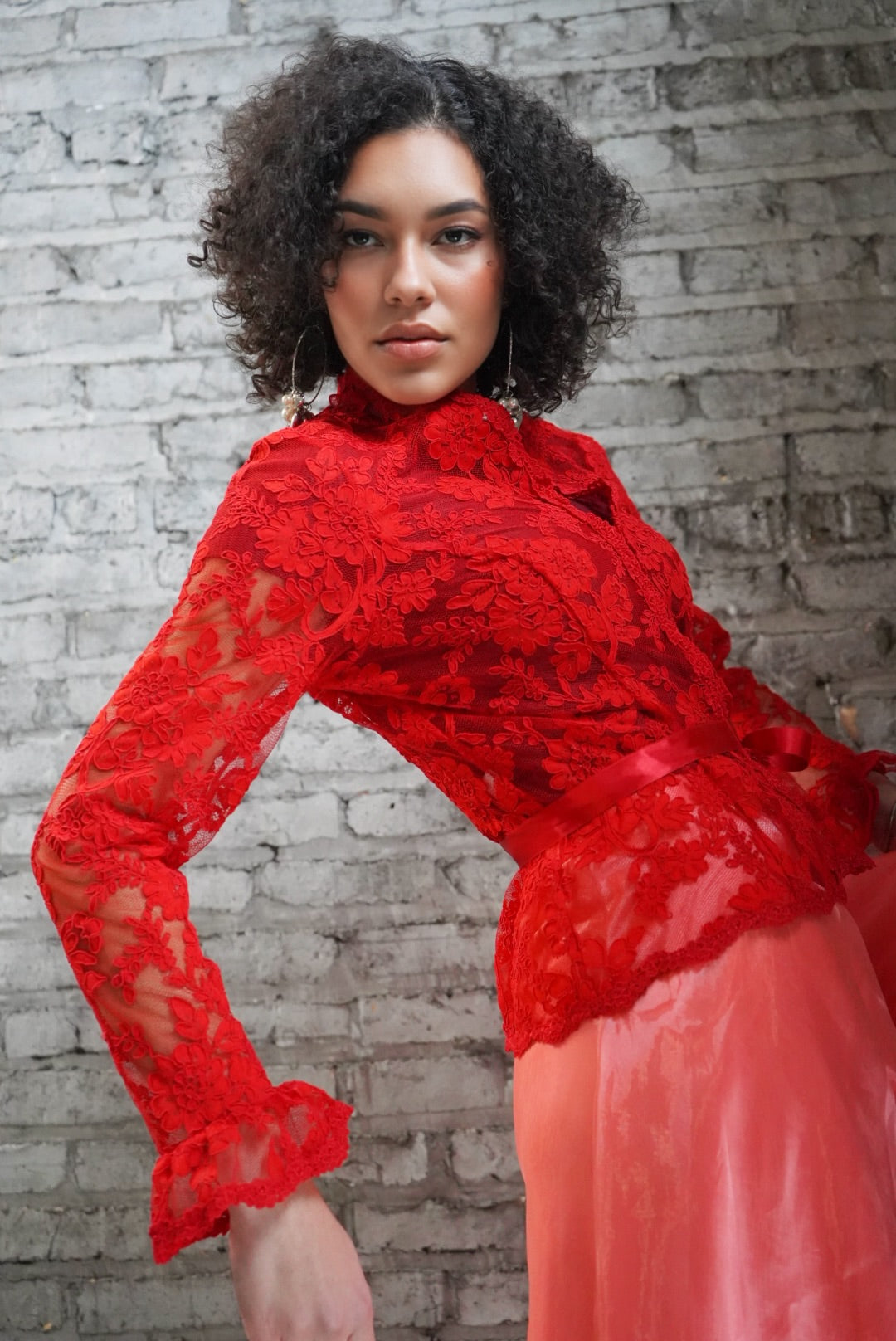 1990s Sherrie Bloom & Peter Noviello CHETTA B Lace Blouse