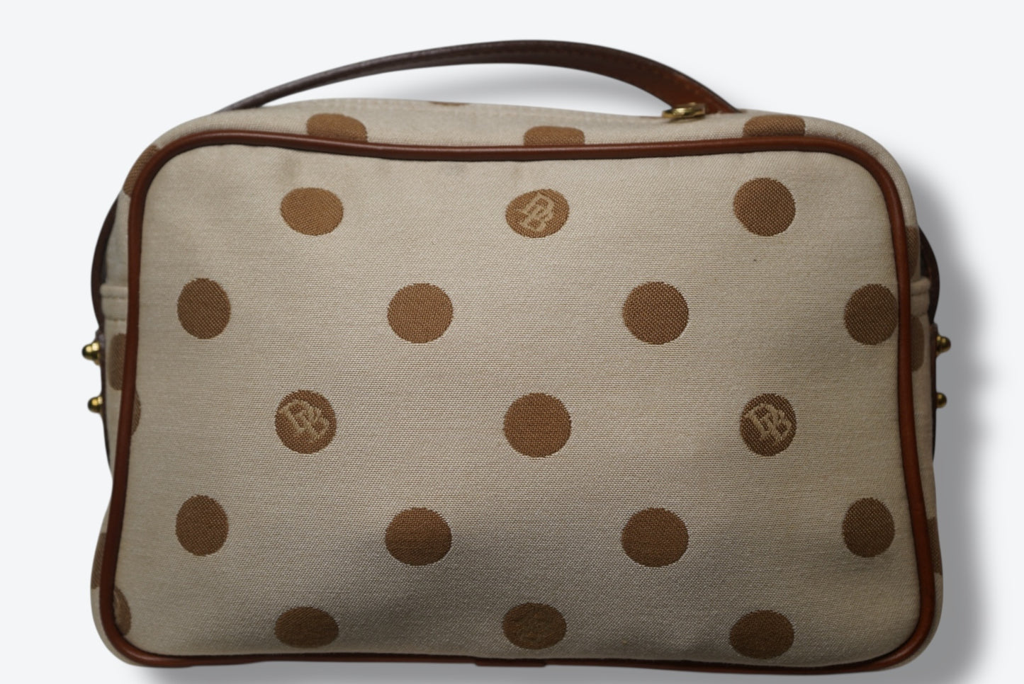 #91. 1990s/Y2K Vanity/Train Dooney & Burke Polka Dot Canvas Crossbody Bag