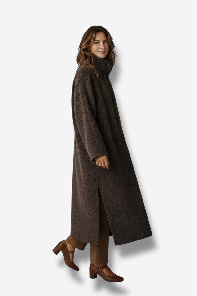 Vintage Max Mara Textured Brown Wool Longline Coat