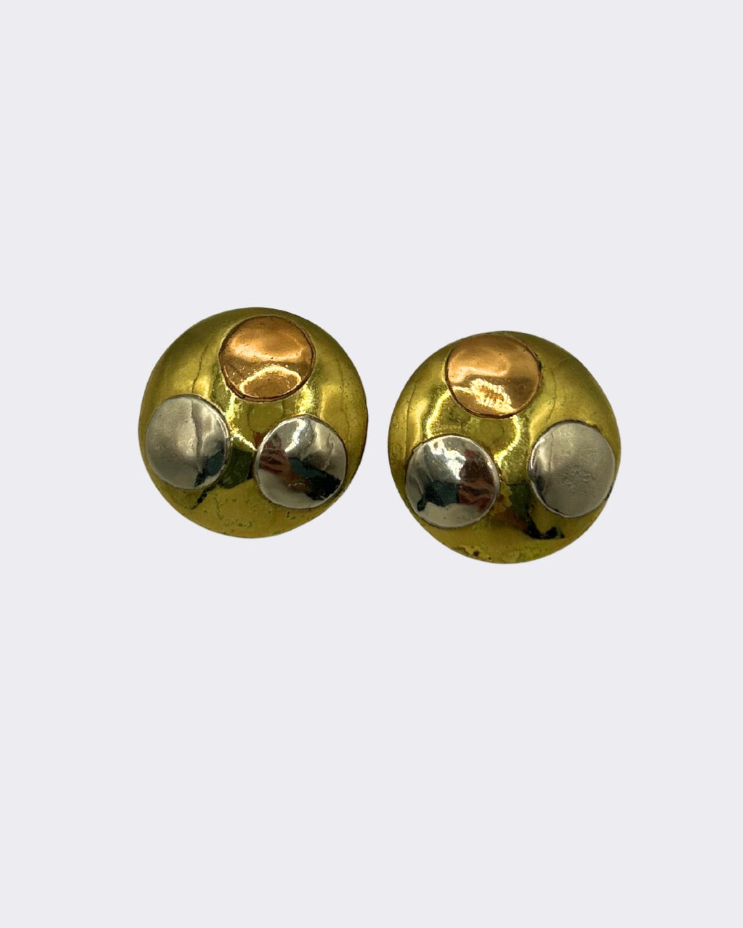 1980s Luisa Conti Brutalist Mixed Media Earrings