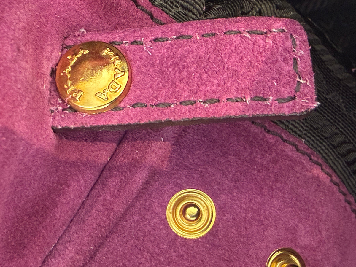 Y2K Prada Pink Suede Satchel