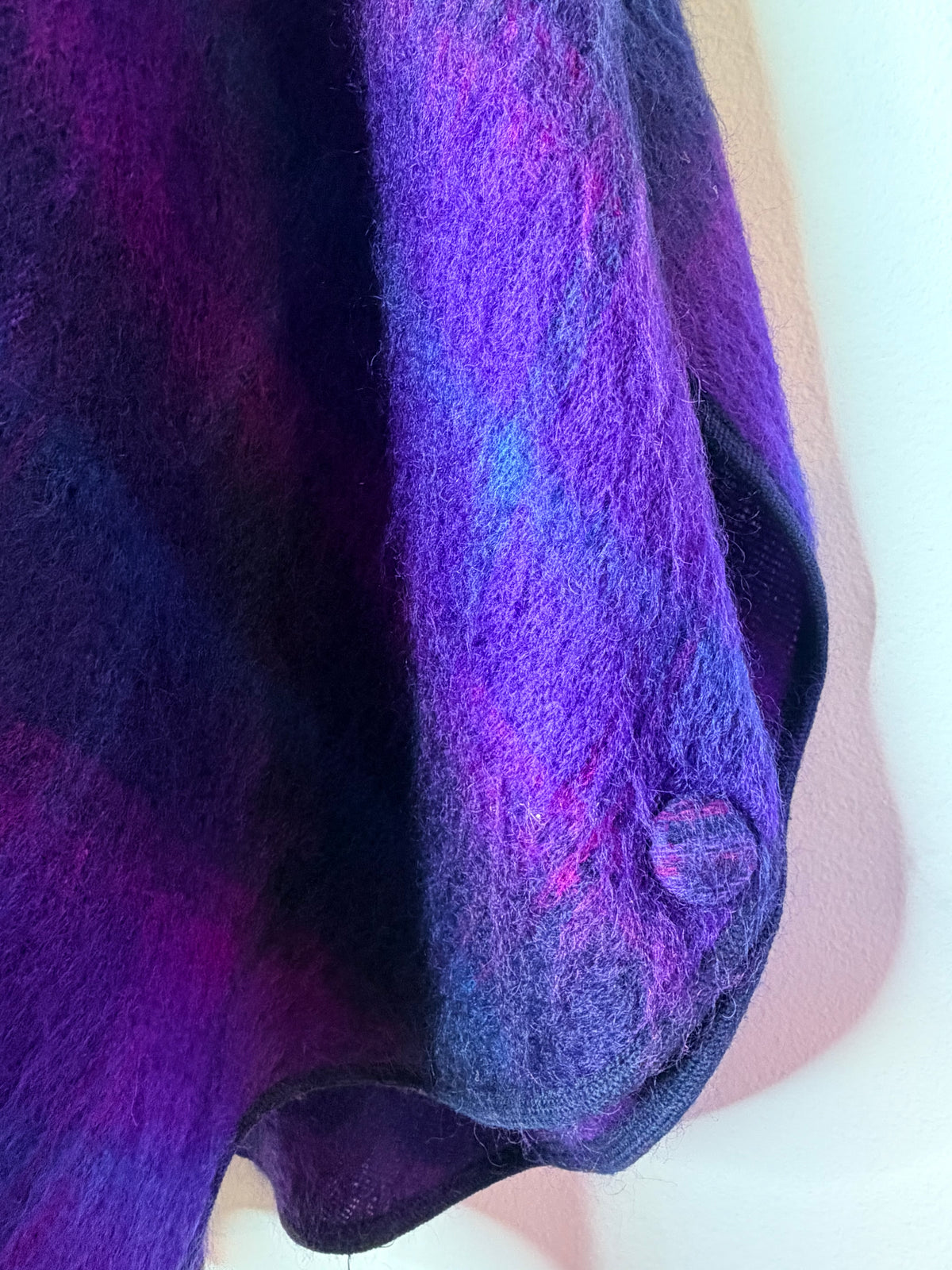 1950s Purple & Blue Wool Poncho