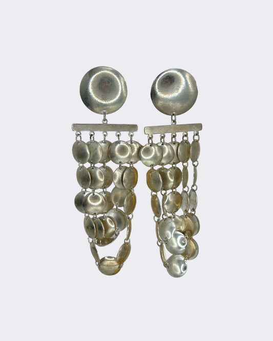 1970s - 1980s Brutalist Chandelier Earrings (post)