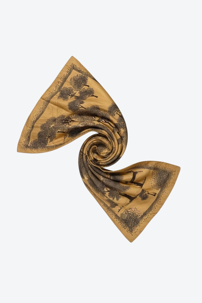 1970s  30” x 30” Parisian Orche Scarf