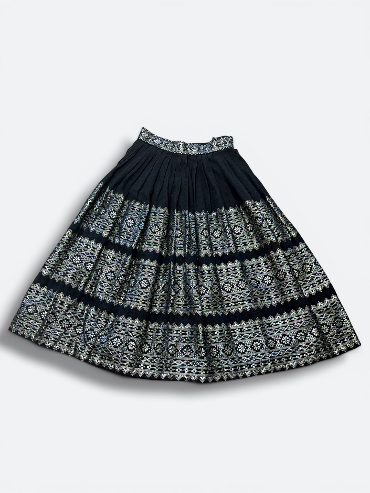 1950s Sliver Metallic High Waisted Skirt