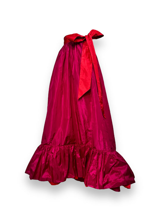 1960s Yves St Laurent Rive G Pink Bow Ruffle Skirt