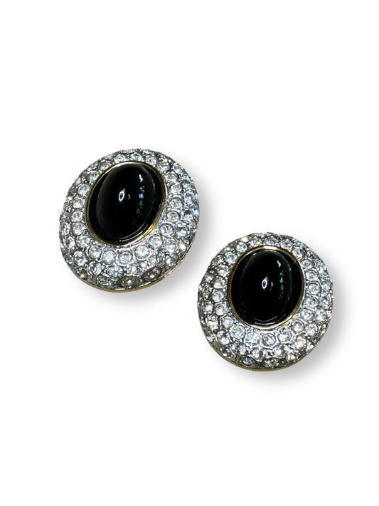 Vintage Rhinestone and Enamel Earrings