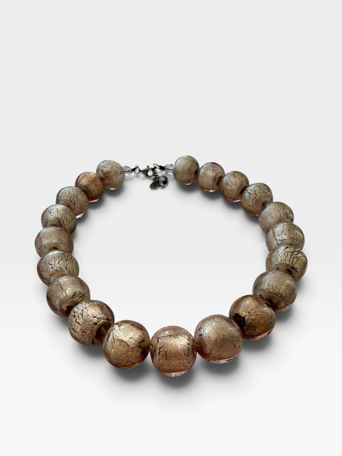 Vintage Brown Glass Bead Necklace