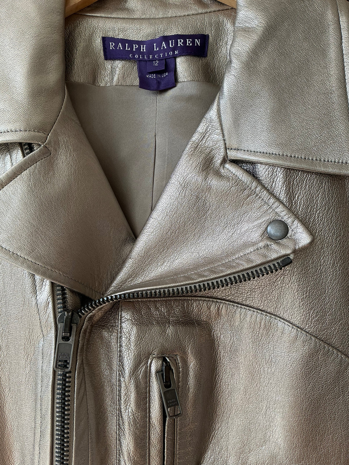 1990s/Y2K Ralph Lauren Gold Leather Jacket