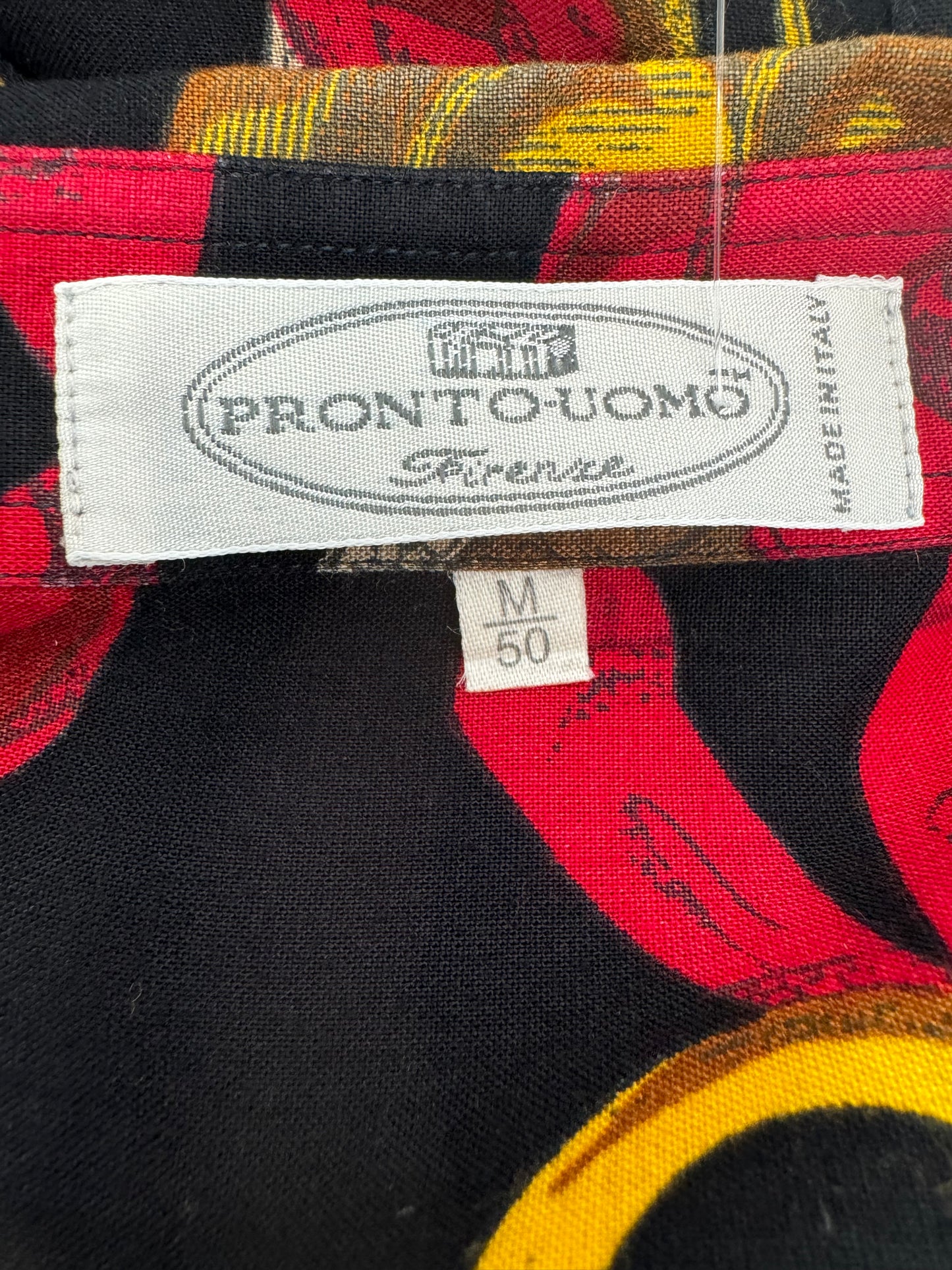 1990s Pronto-Umo Drum and Key Print Top