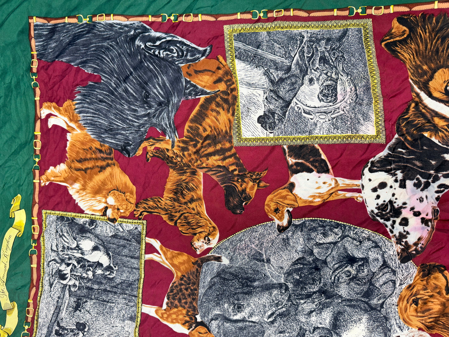 Oscar de la Renta “The Canine Family” Silk Scarf (As Is)