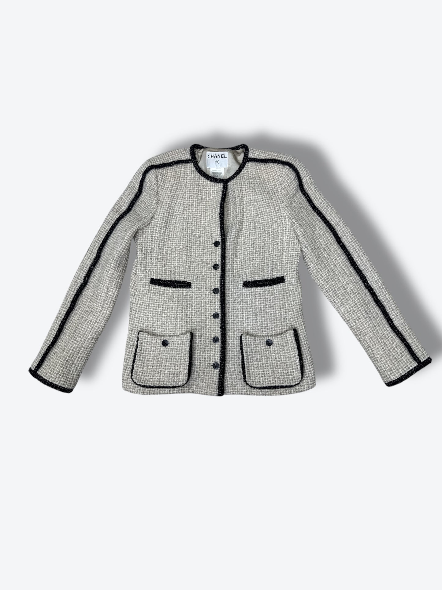 Vintage Chanel Creme Tweed Blazer (P21776V12820)