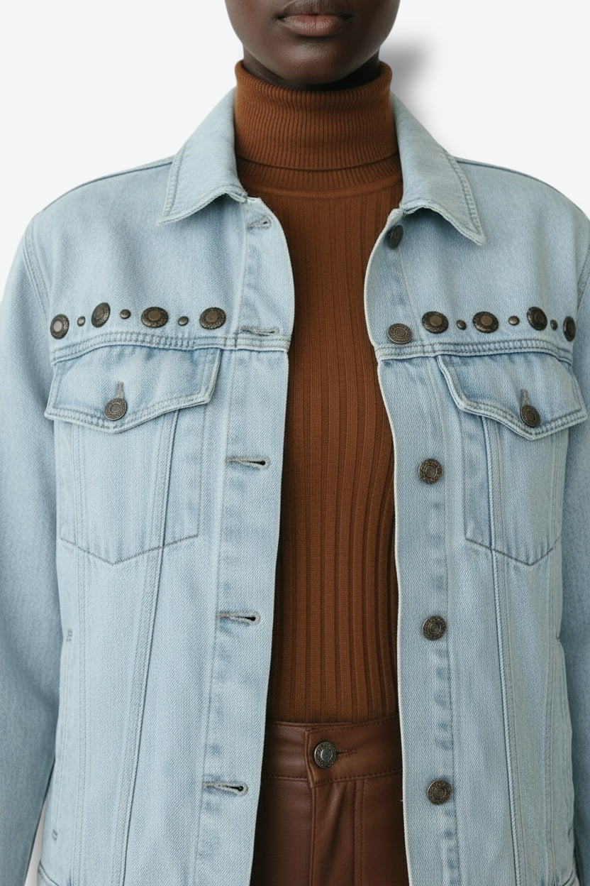 1980s Les Copains Denim Coin Jacket