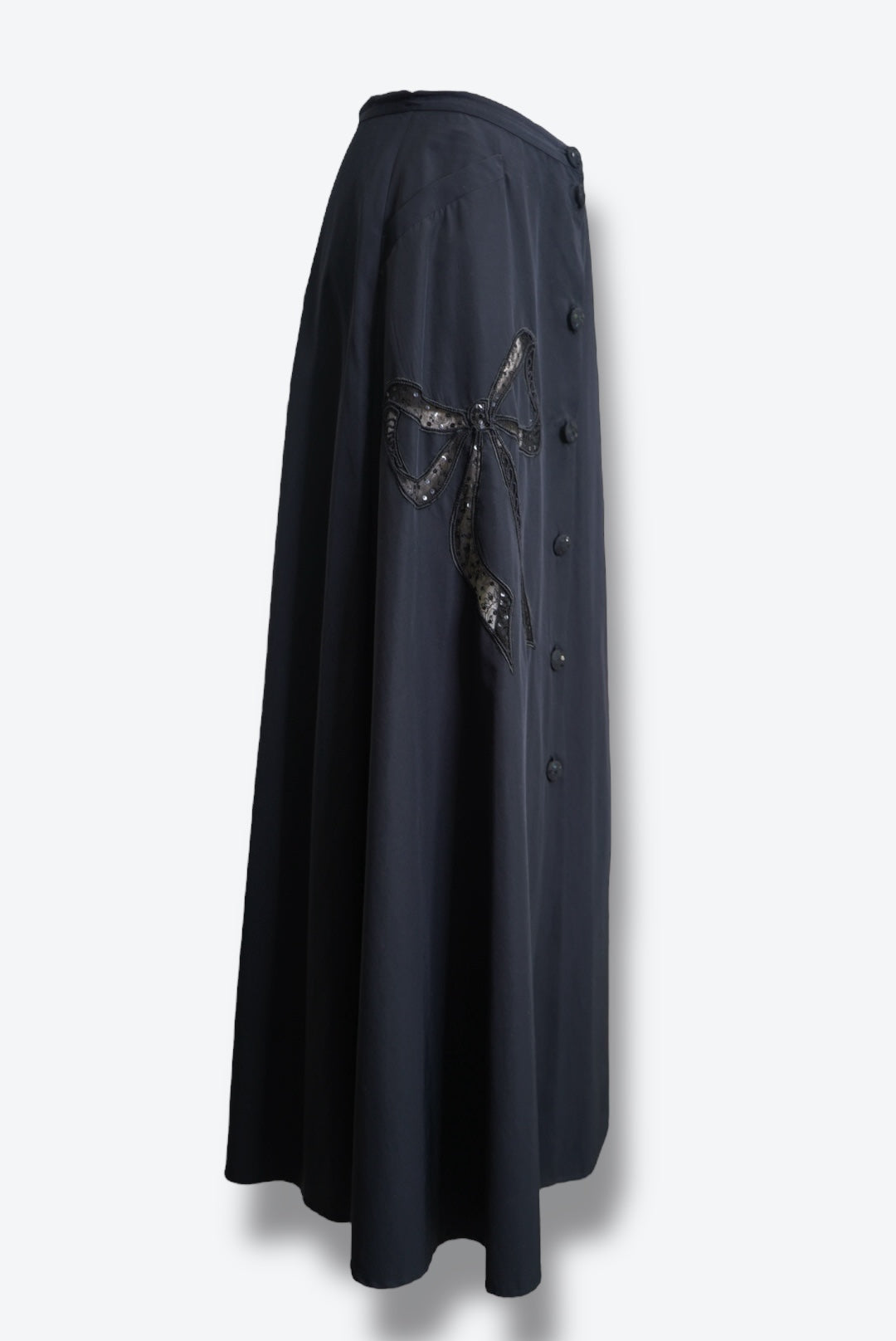 #4. Y2K Blue Marine  A line Ribbon and Lace Button Front Skirt