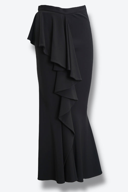 #40. Vintage Givenchy Black Aysmmetrical Ruffle Skirt
