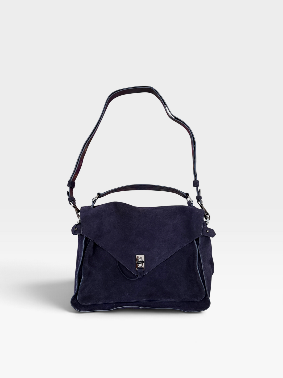 Trend: Rebecca Minkoff Navy Suede Satchel