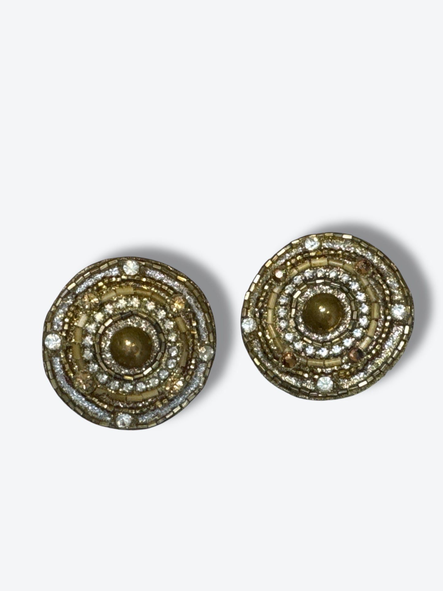 Vintage “Bradley” Gold Circular Clip On Earrings