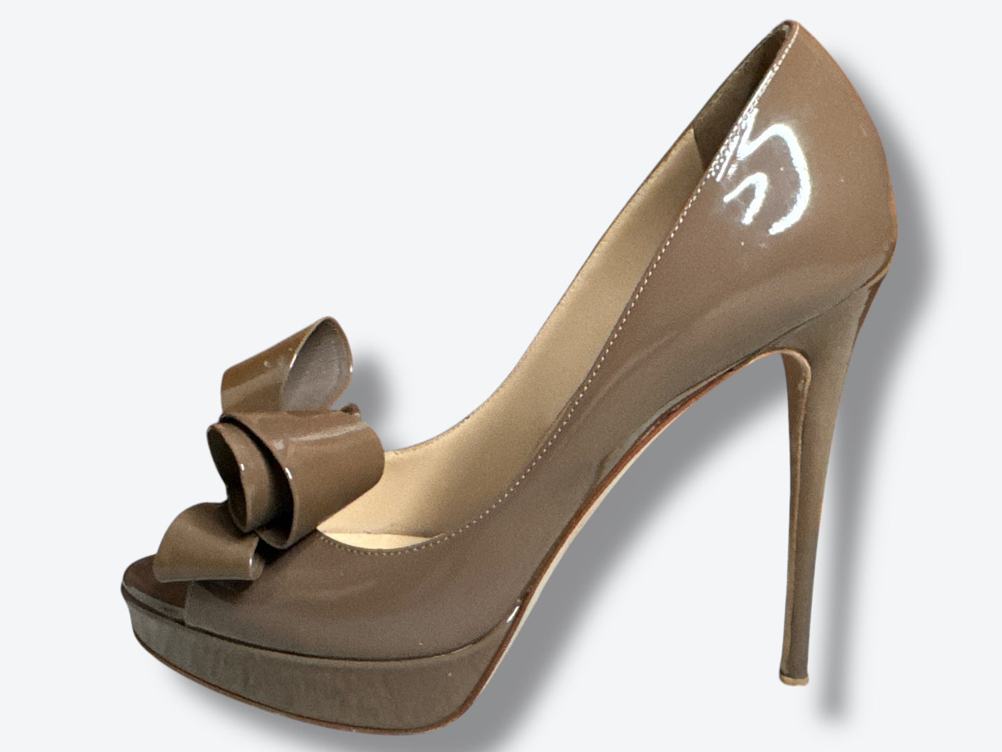 Y2K Valentino Taupe Bow Heels