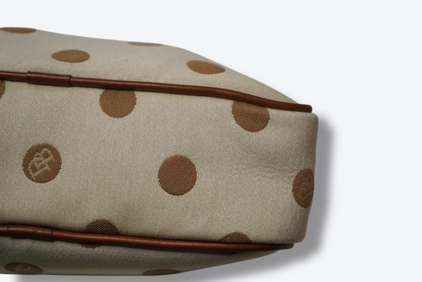 #91. 1990s/Y2K Vanity/Train Dooney & Burke Polka Dot Canvas Crossbody Bag