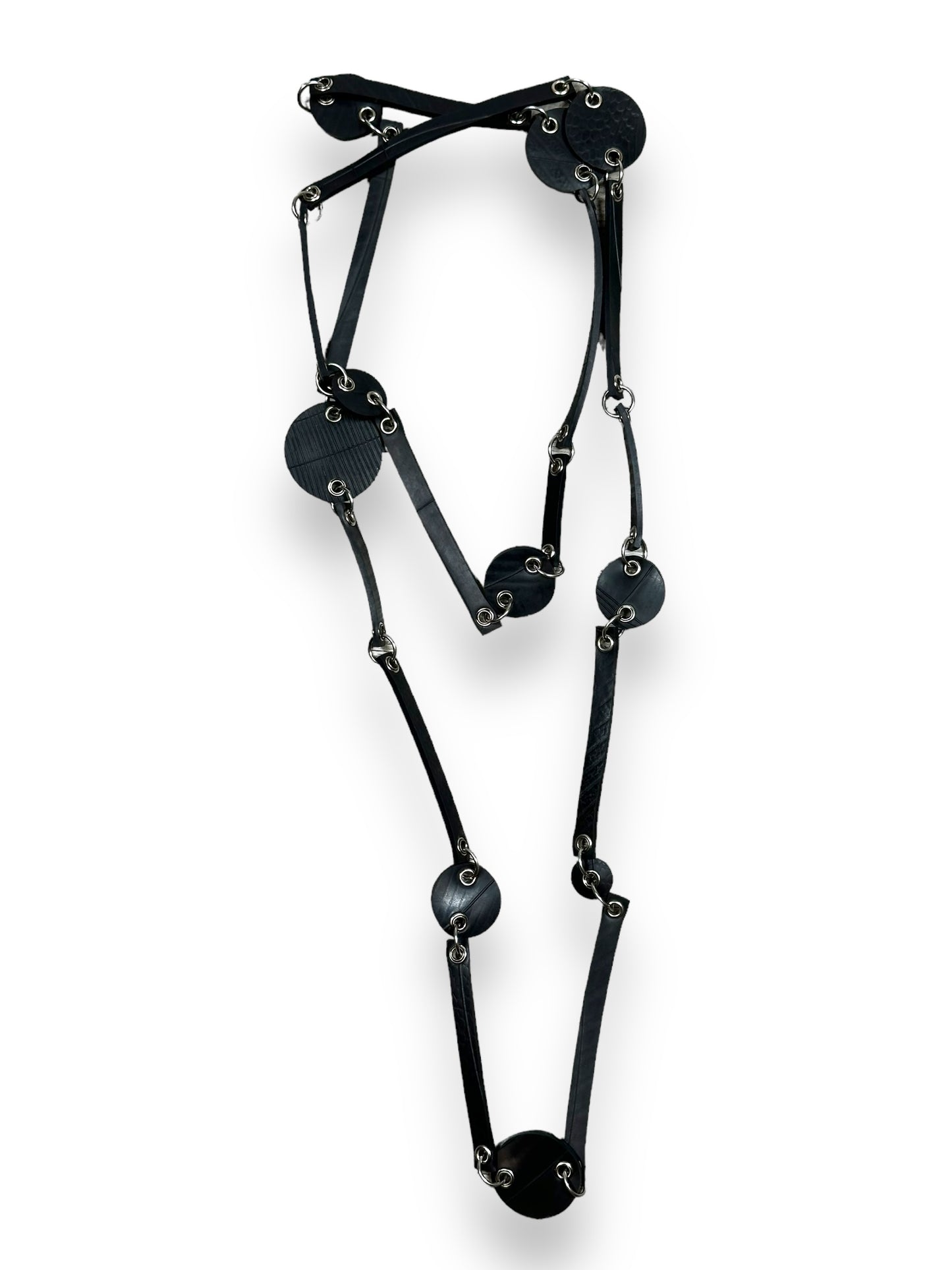 1990s Rubber + Chain Circular Layering Necklace