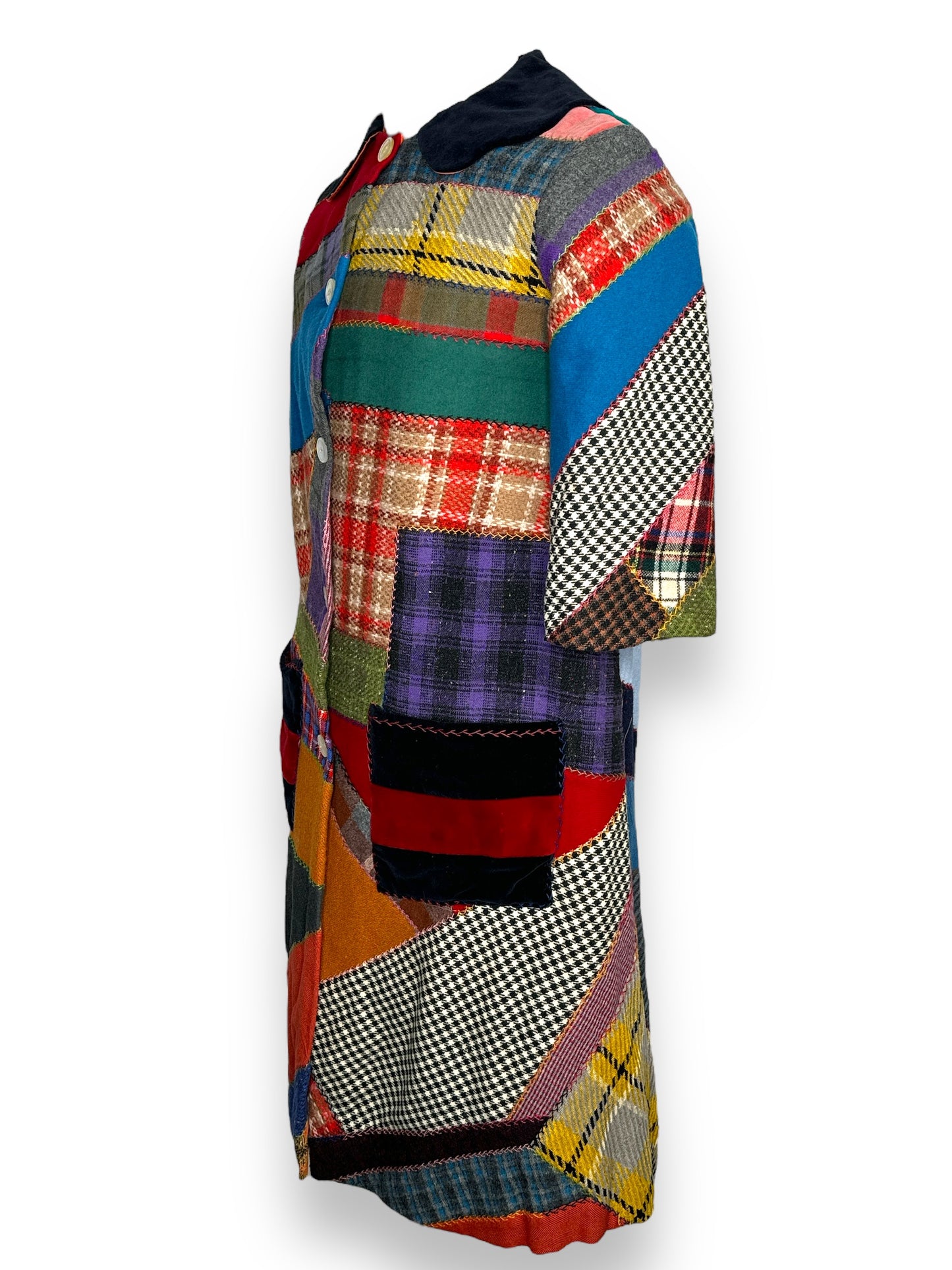 Vintage Patchwork and Bib Long Coat