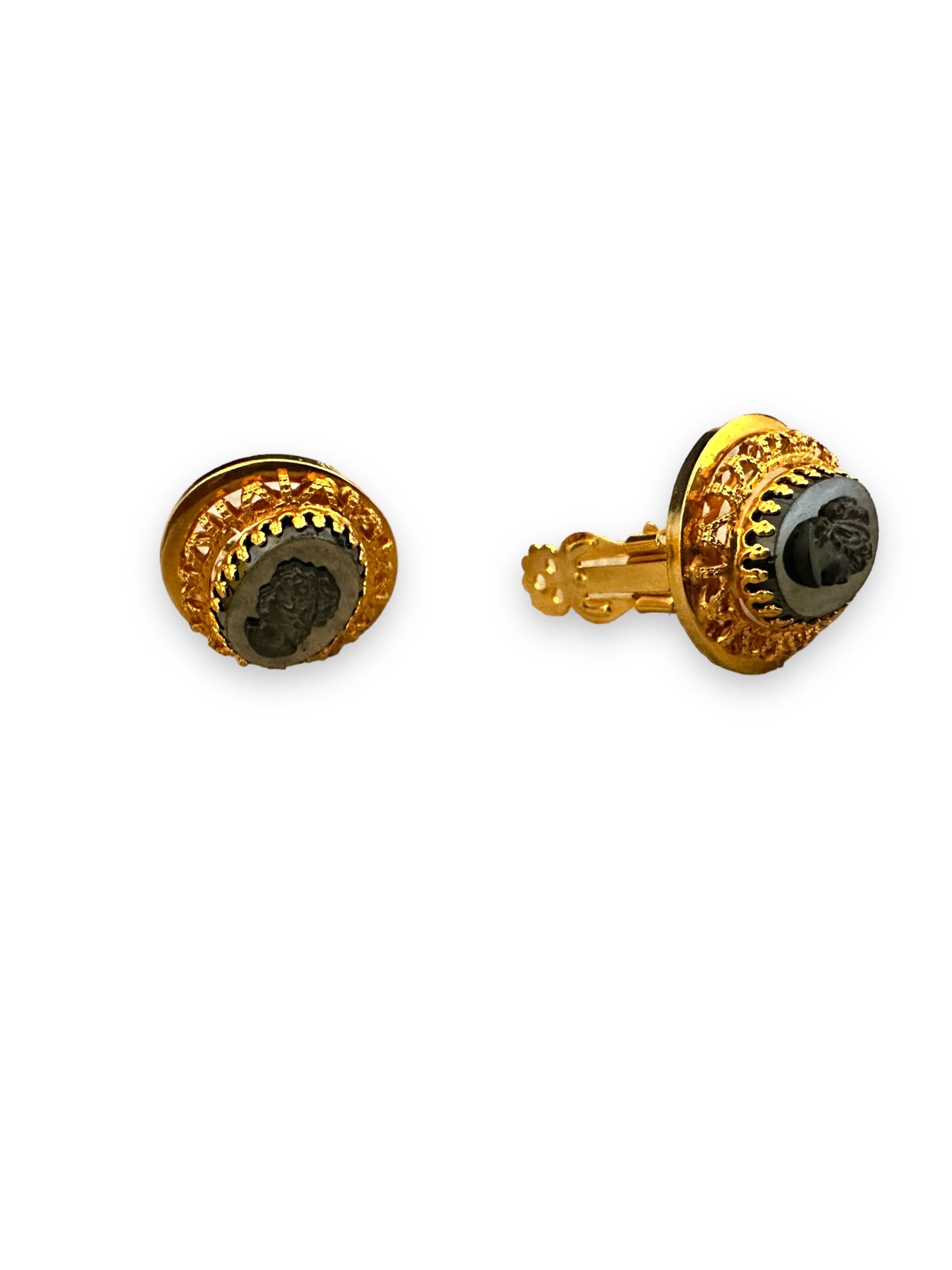 1990s Gold + Onyx Cameo
