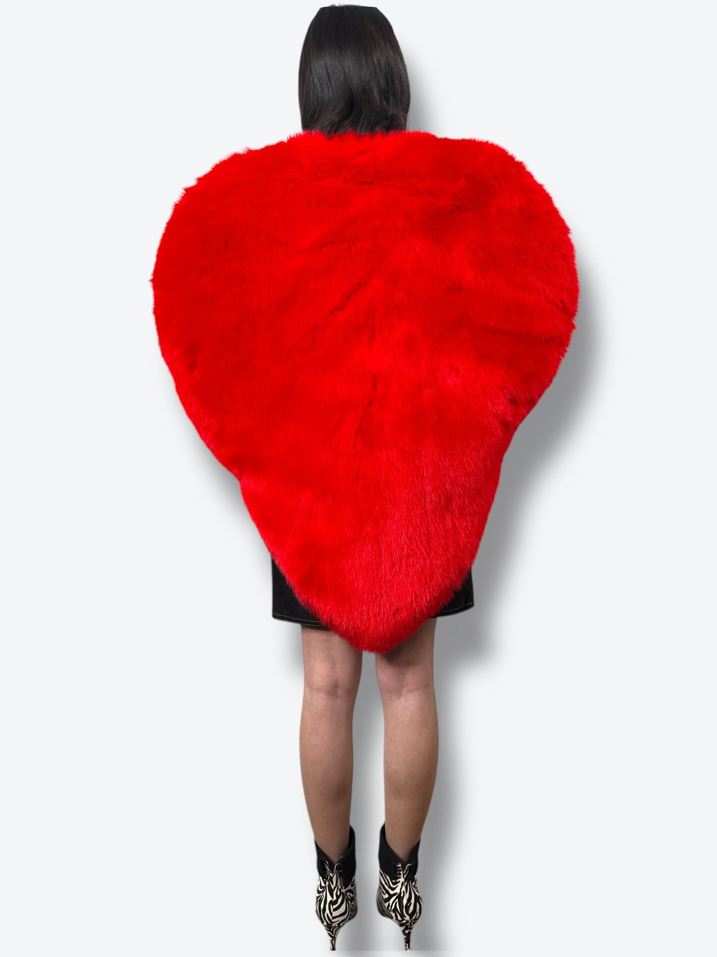 Faux Fur Heart Poncho