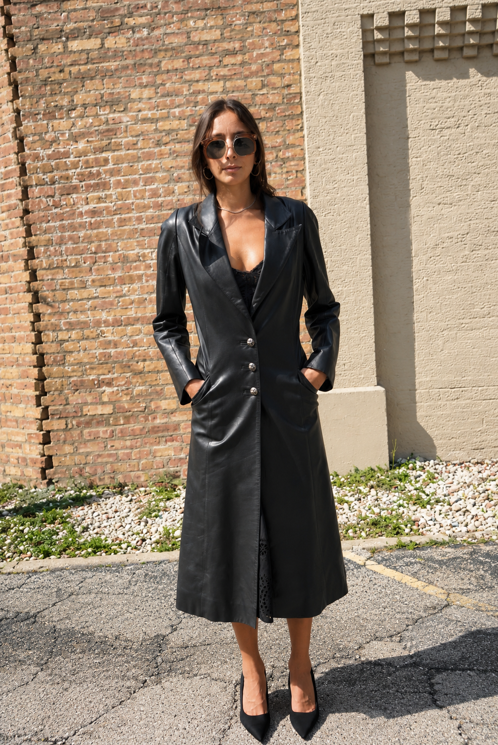 1990s/Y2K Chrome Hearts Leather Trench