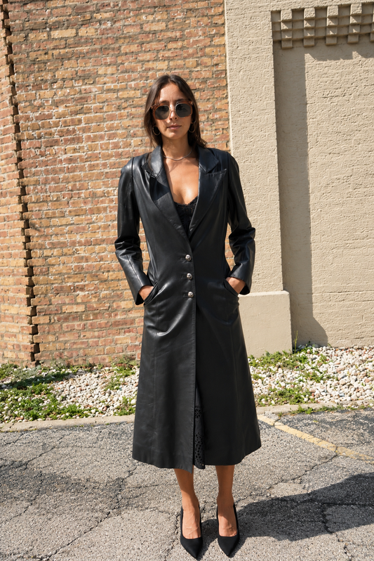 1990s/Y2K Chrome Hearts Leather Trench