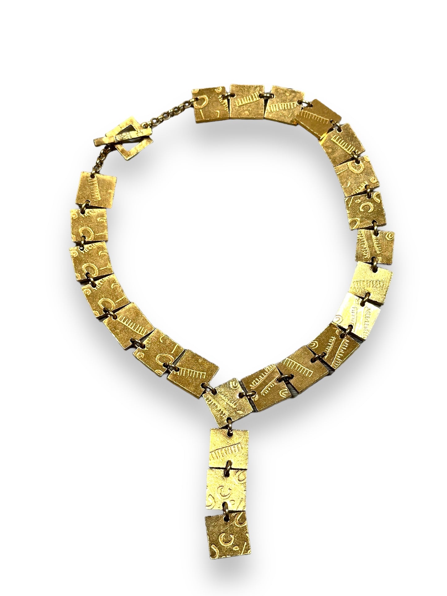 1970s Brune + Bear Gold Square Necklace