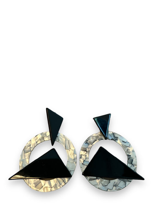 1980s Geometric Plexi Earrings