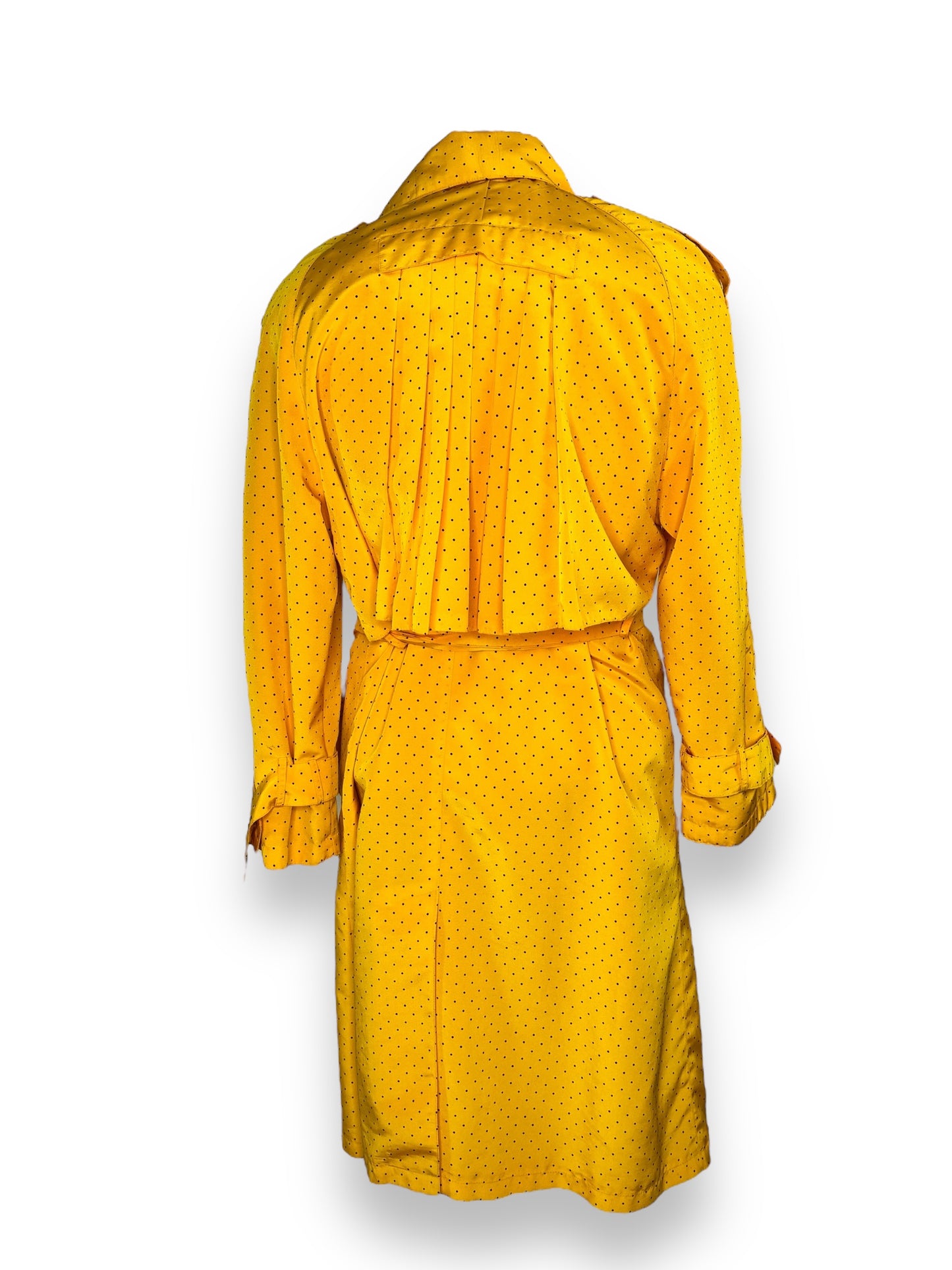 1990s J. Gallery Yellow Polka Dot + Pleated Trench