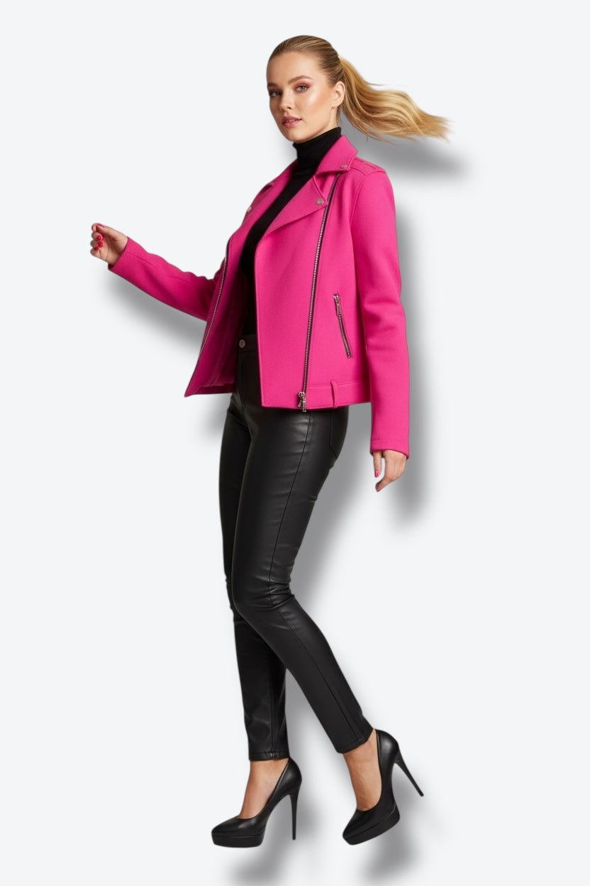 DSQUARED² Neon Pink Moto Jacket