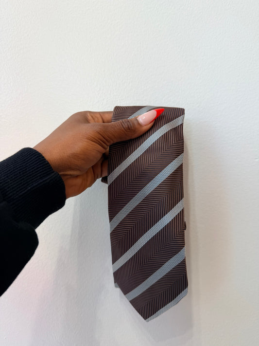 Vintage Burberry Tie Brown and Blue