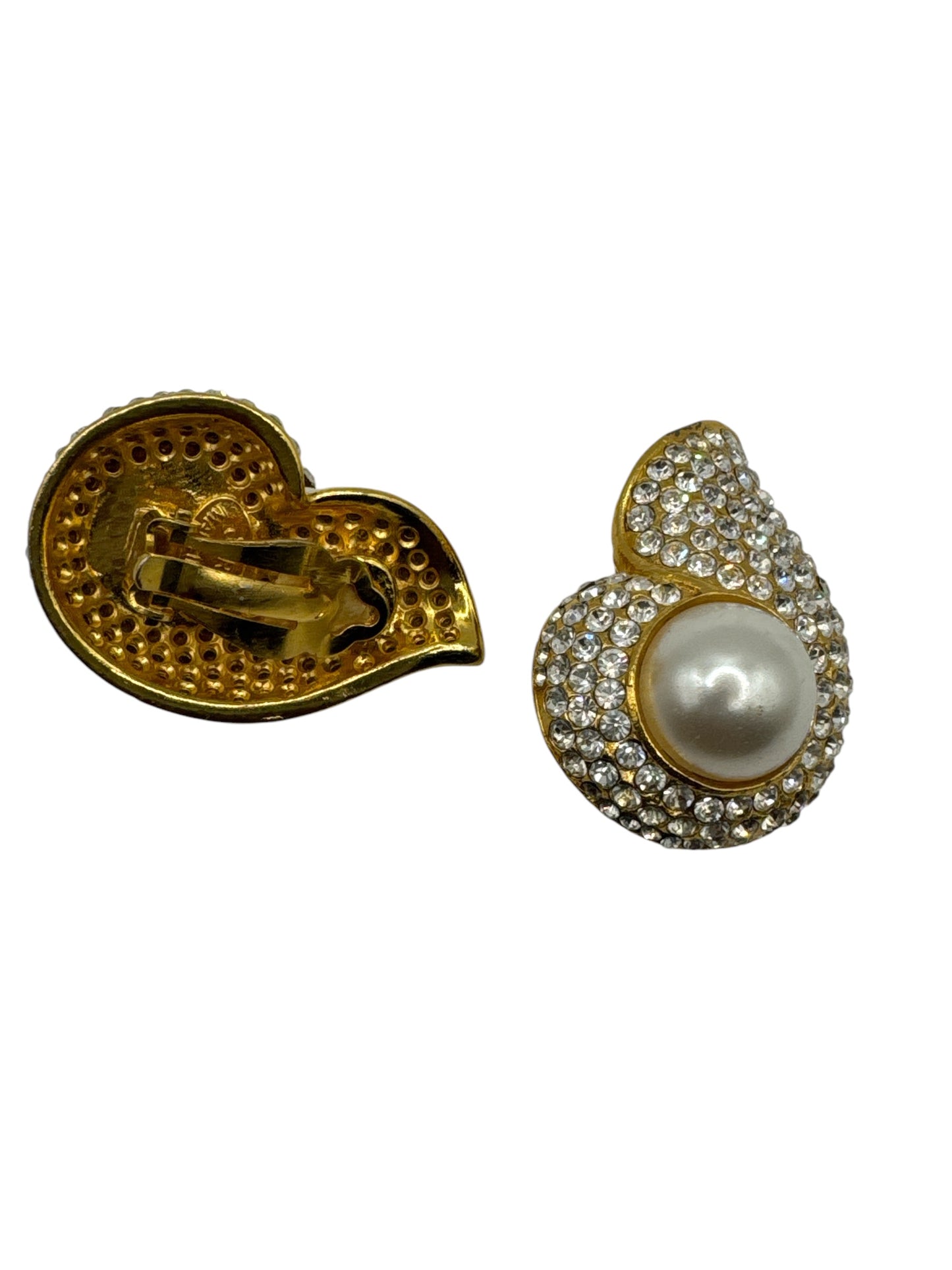 1980s Pearl and Gem Clip On Earrings