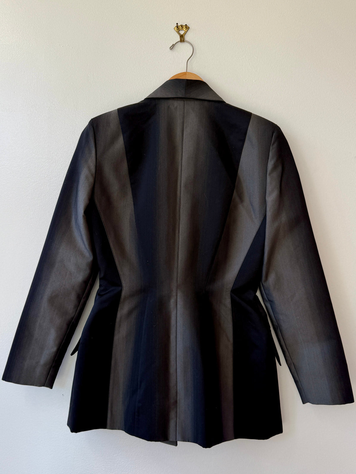 1990s Mugler Sliver & Gray Suit Jacket