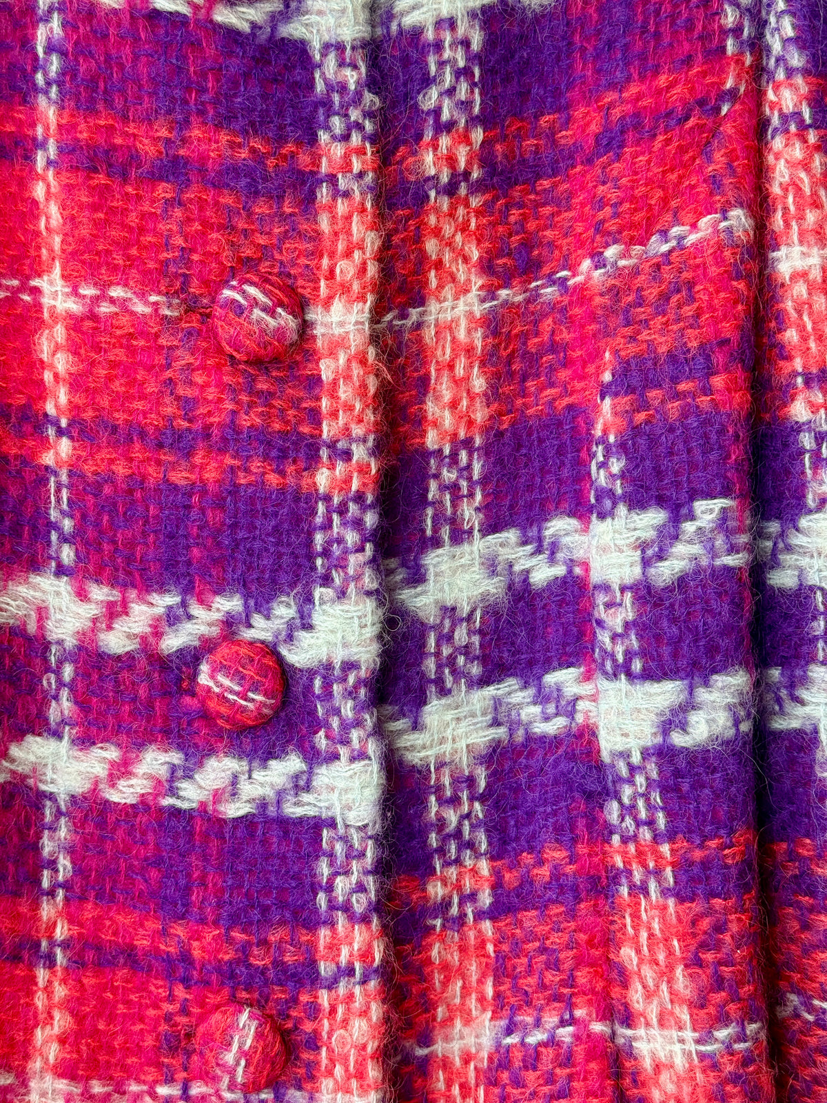 1950s/60s Miranda Wool Pink / Purple Wool Overcoat