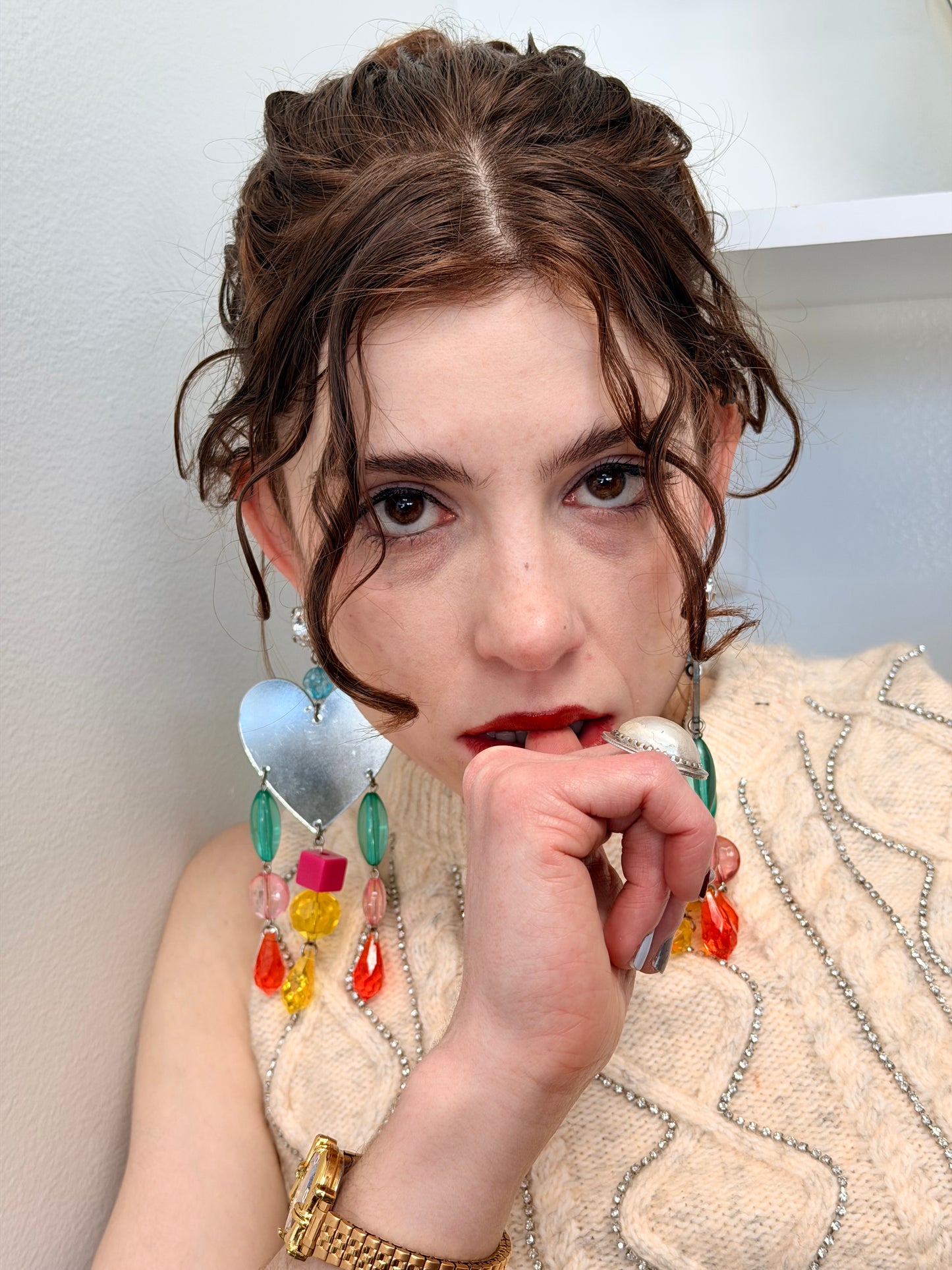 Vintage Miu Miu Heart Charm Earrings