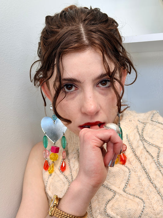 Vintage Miu Miu Heart Charm Earrings