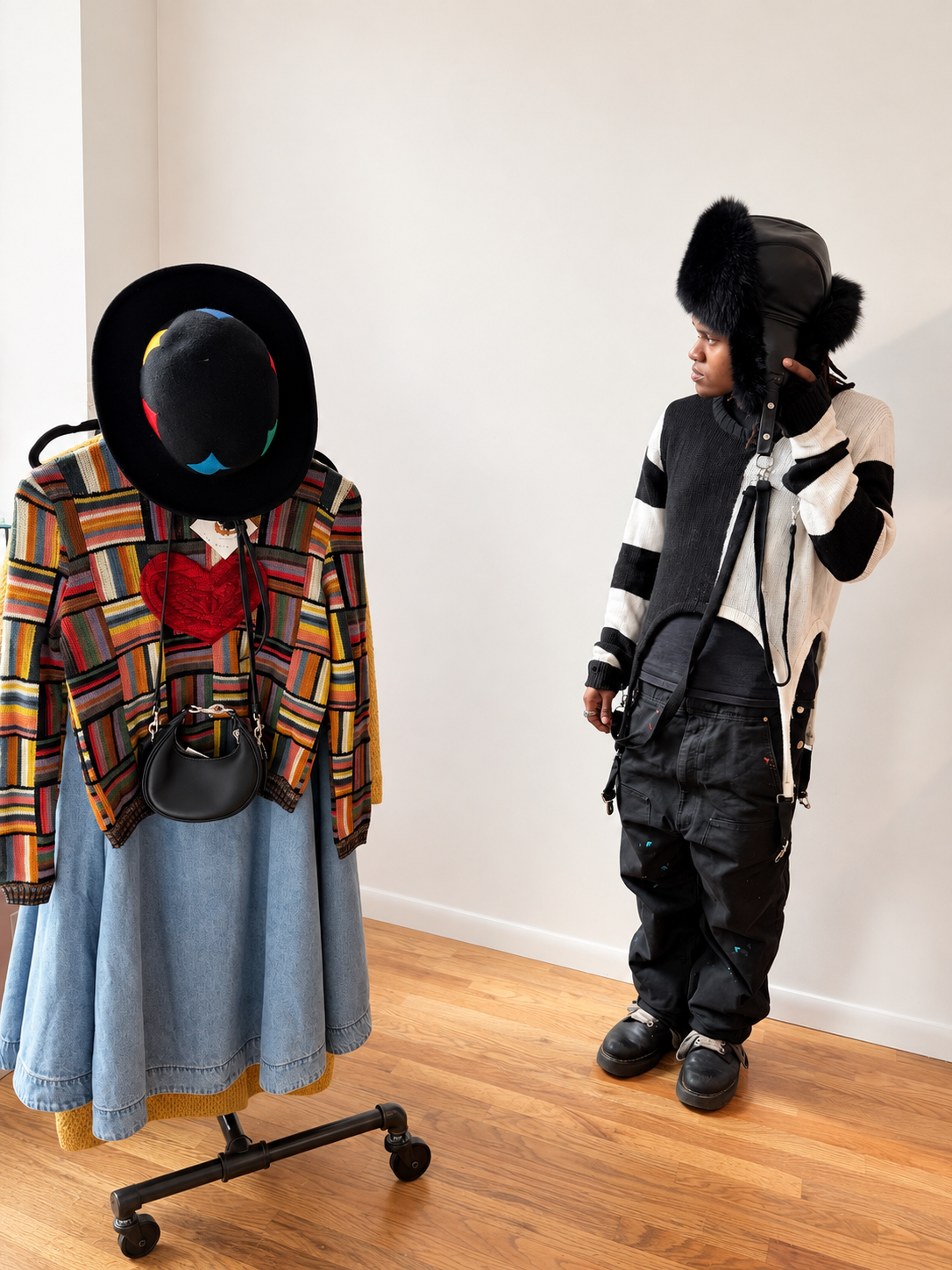 Trend: Black Fox Fur & Rabbit Trapper Hat