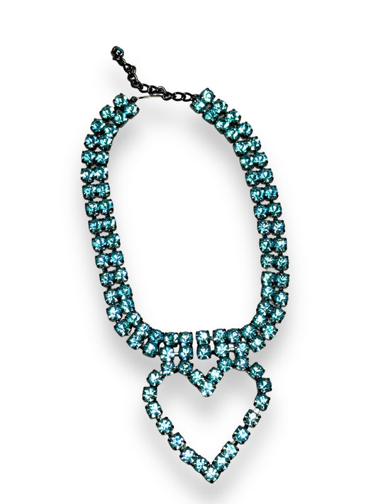 Vintage Blue Rhinestone Necklace