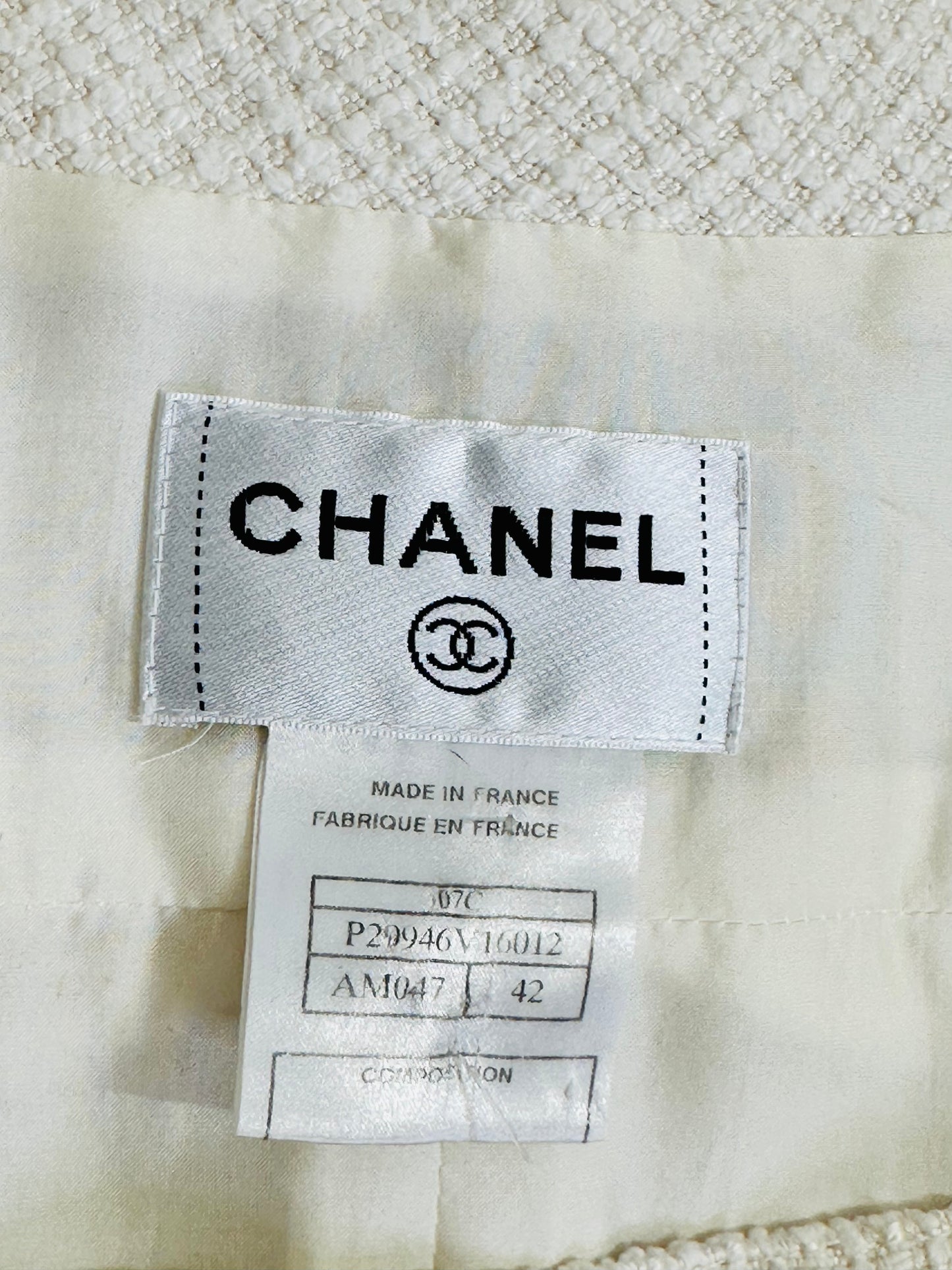 Vintage Chanel White Pocket Dress (P29946V16012)