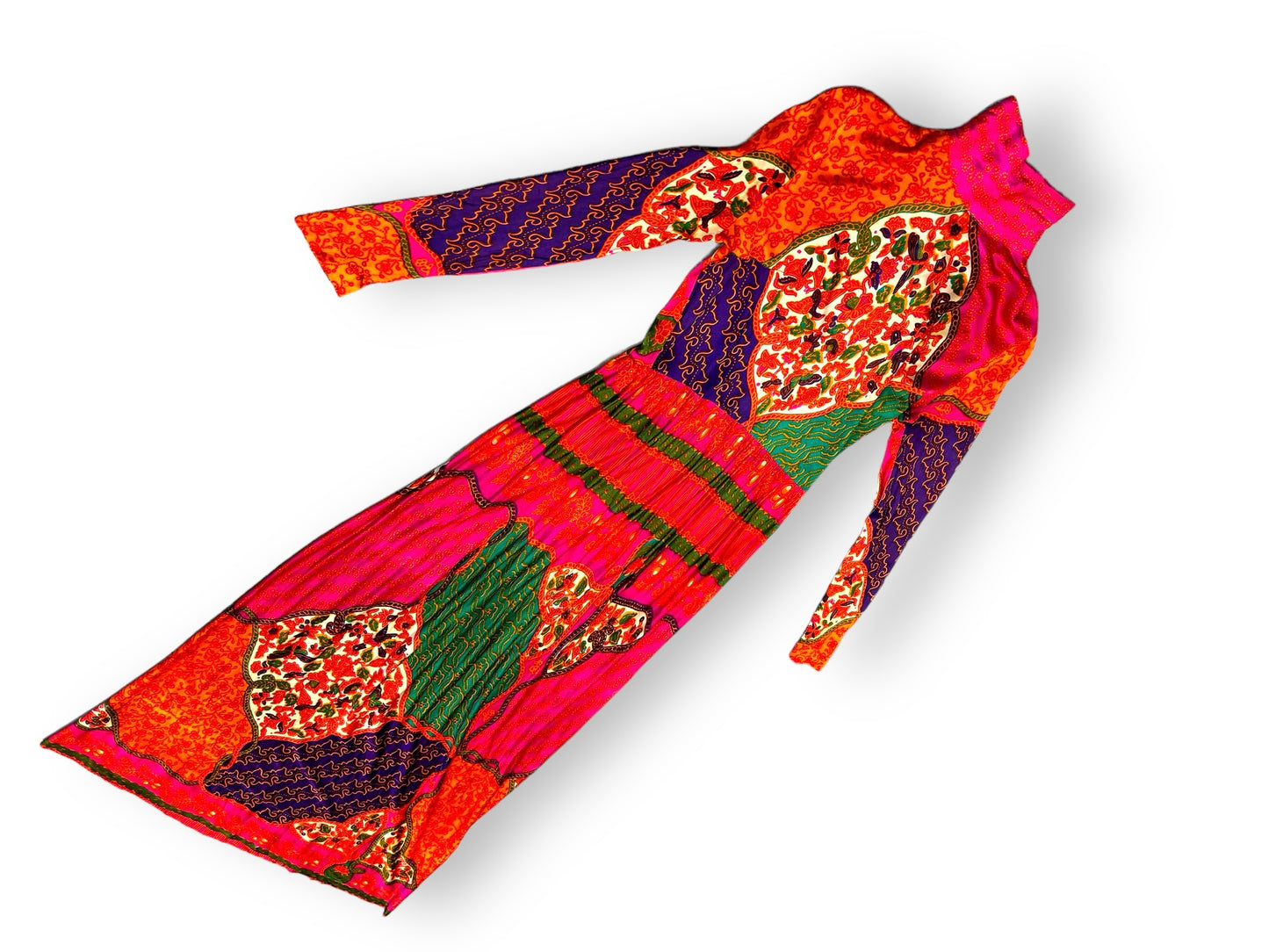 1970s “Domino” Fashion Hippie Print Dress