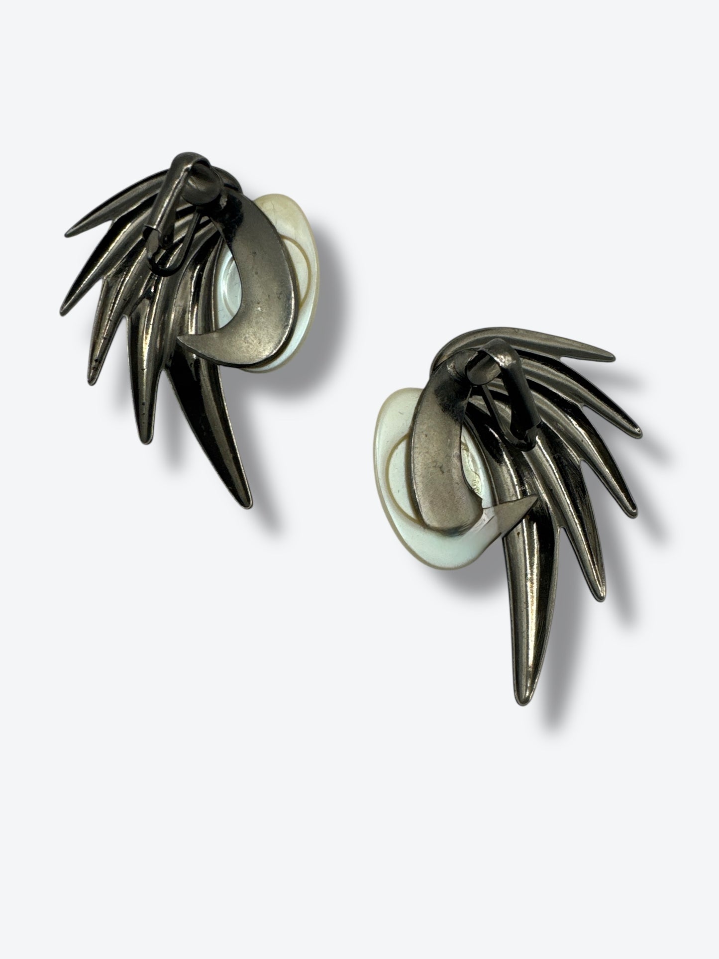 Vintage Winged Pearl Statement Earrings
