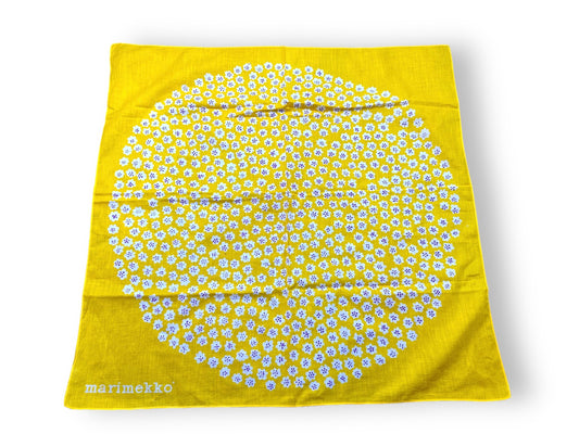 24” x 24” Marimekko Yellow Cotton Floral Scarf