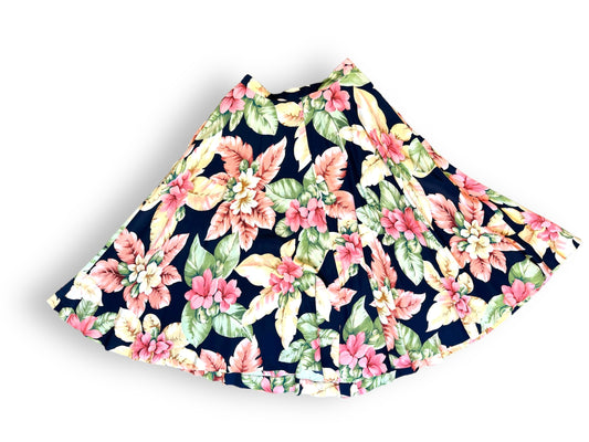 1980s • 1990s Dana Buchman 100% Silk Floral Skirt