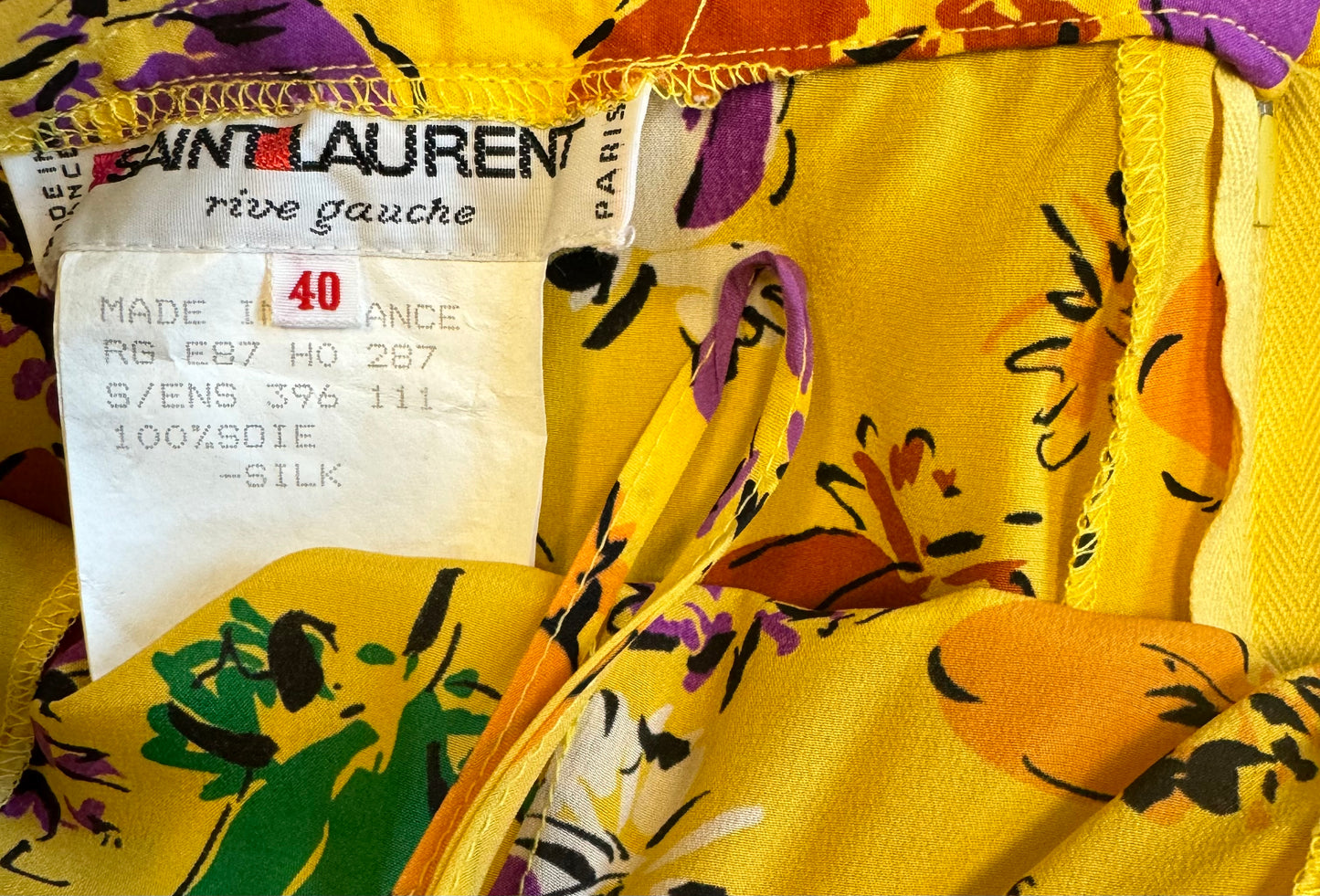 1970s • 1980s Yves St Laurent Paris • Rive Gauche Silk Floral Tier Skirt